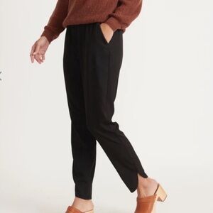 Marine Layer Allison Pull-On Casual Pants Black Dolphin Hem Stretch Size XS GUC